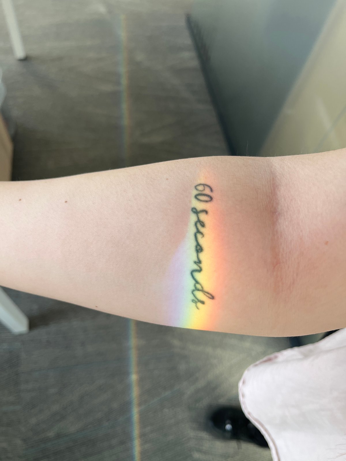 Rainbow light phenomenon documented in Sofia office space