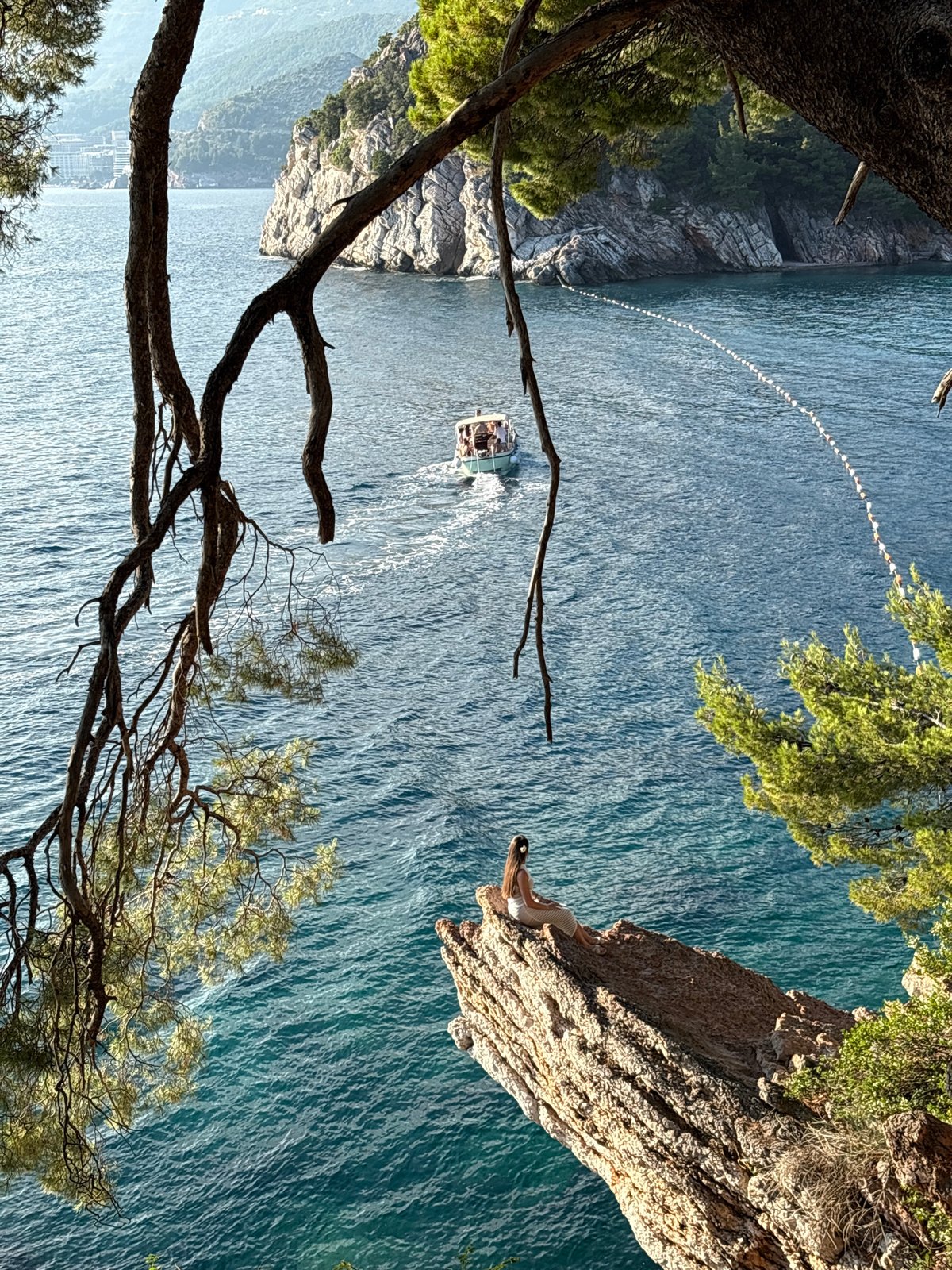 Afternoon at Sveti Stefan's rocky coastal overlooks