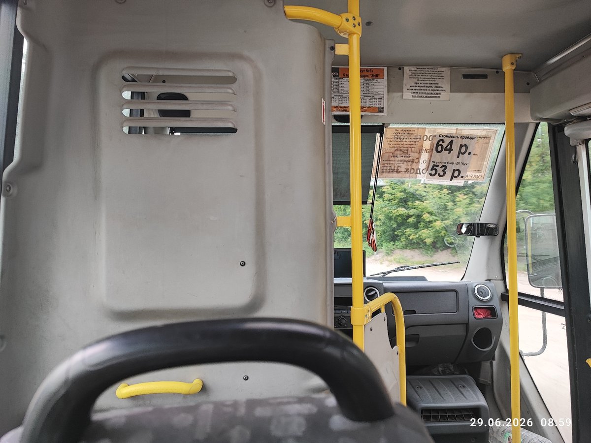 Morning bus ride through Lytkarino, Russia