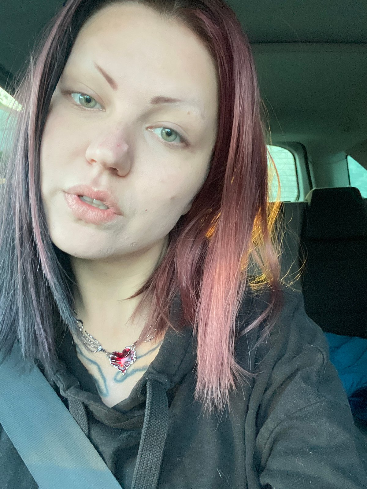 Person with distinctive hair photographed in vehicle, Kunje Montenegro