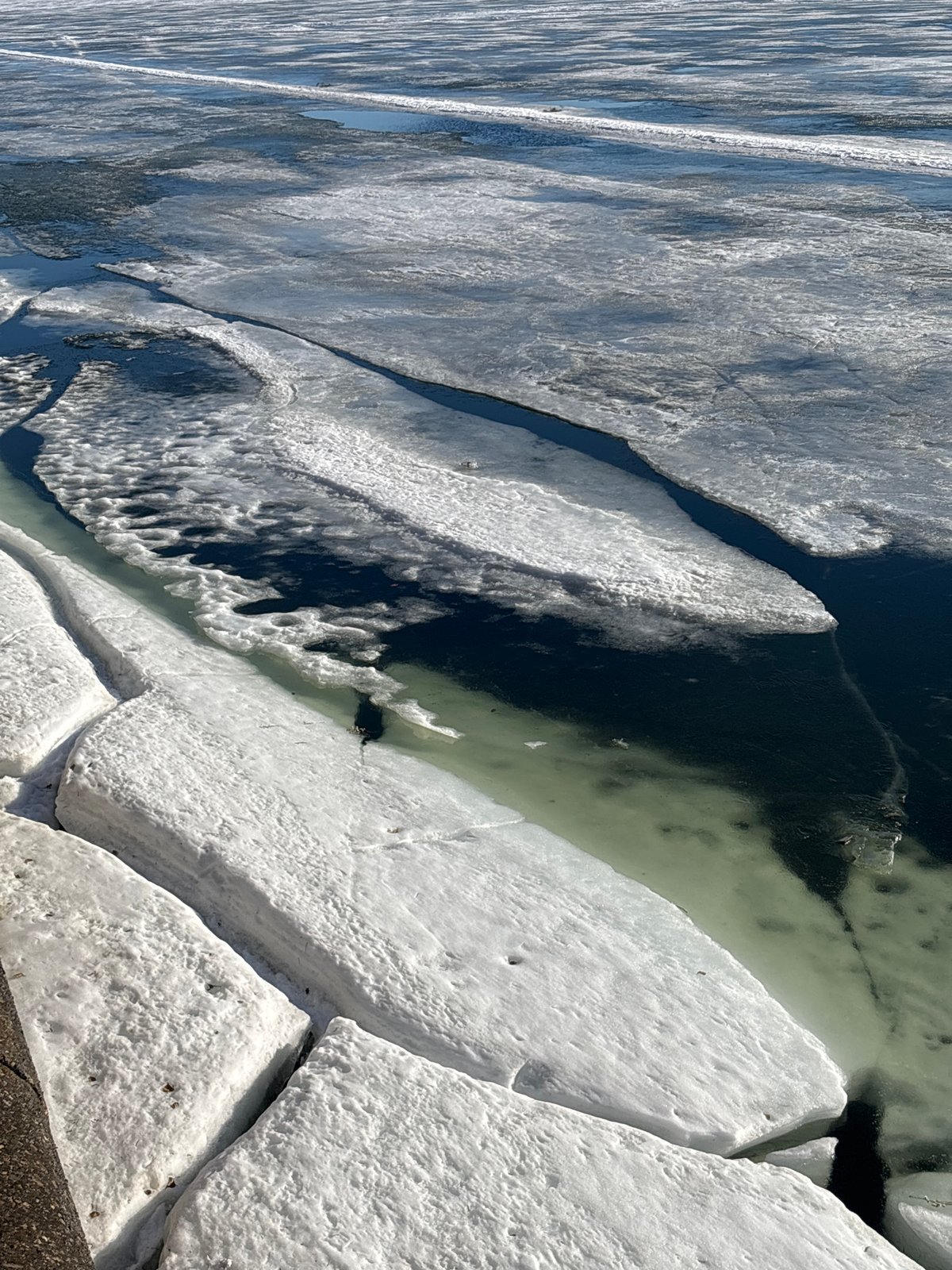 Spring ice breakup documented on Kama River in Chaikovsky