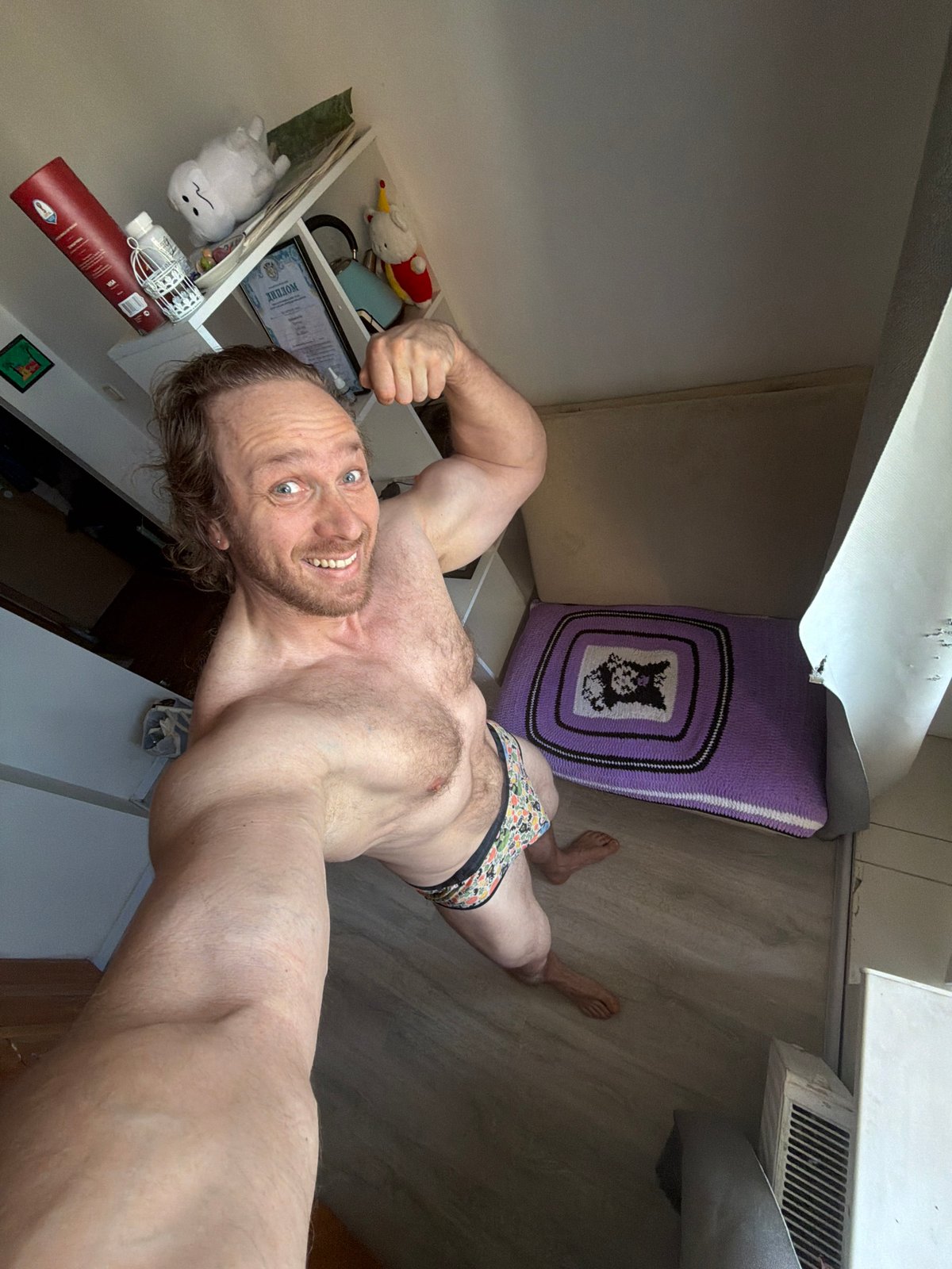 Man takes overhead selfie in Saint Petersburg residence