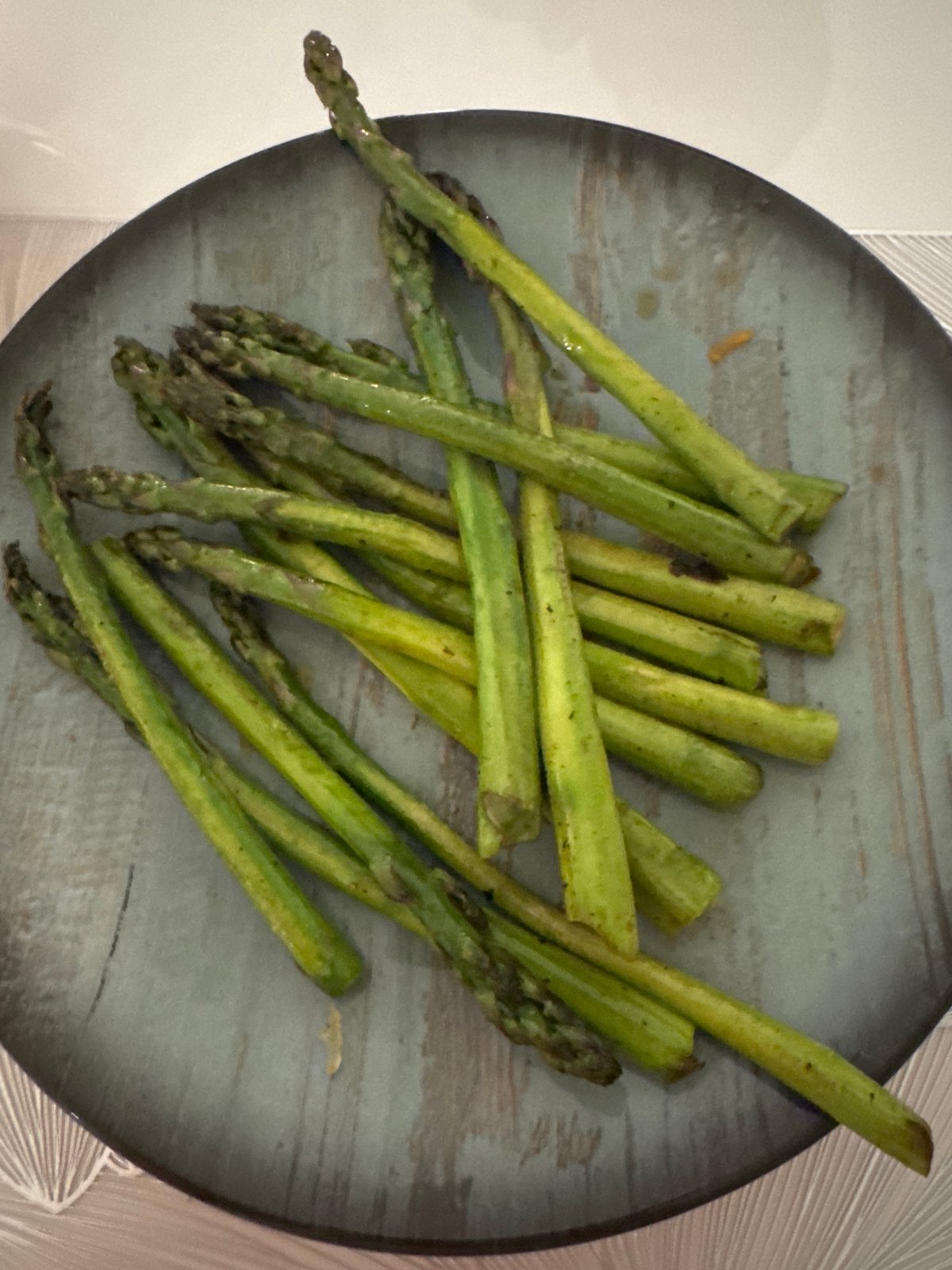 Cooked asparagus meal documented in Sofia, Bulgaria