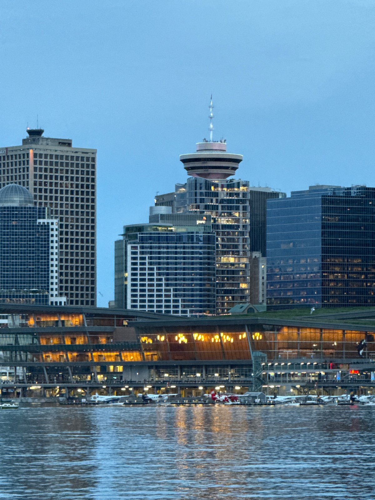 Downtown Vancouver waterfront and wildlife observed during morning hours