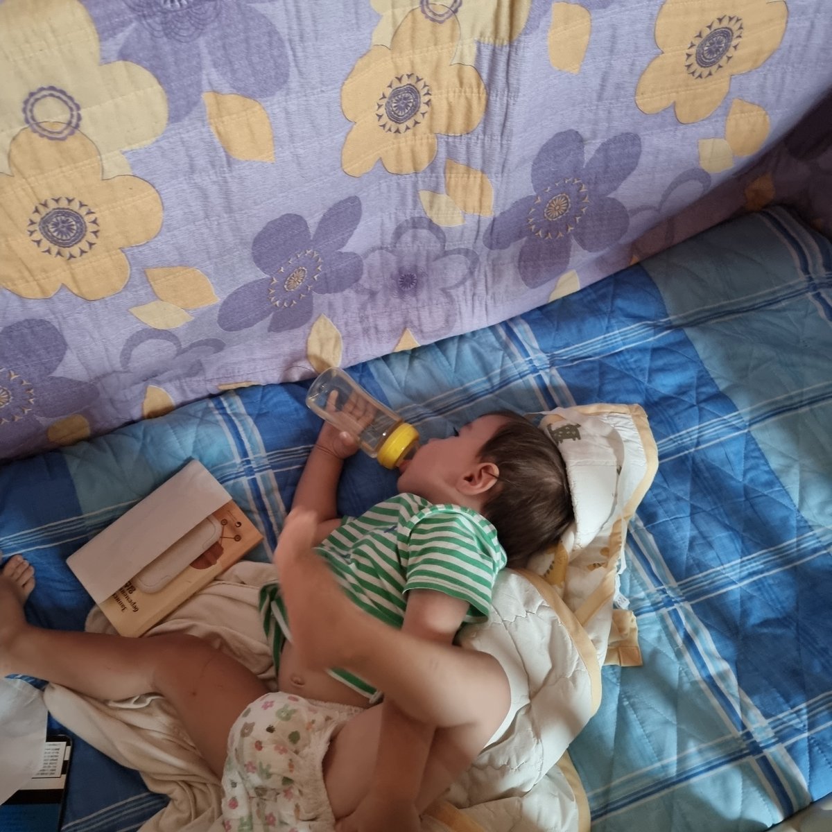 Lazy cabin morning with a baby, snacks, and family time