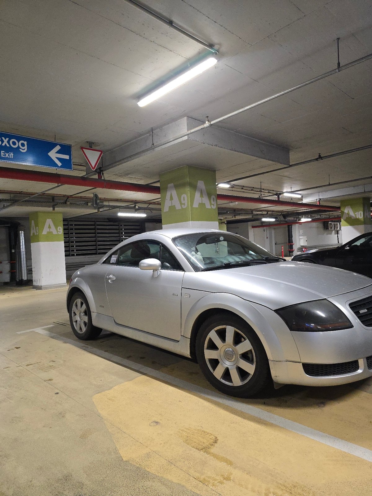Silver Audi TT spotted in Sofia underground parking garage