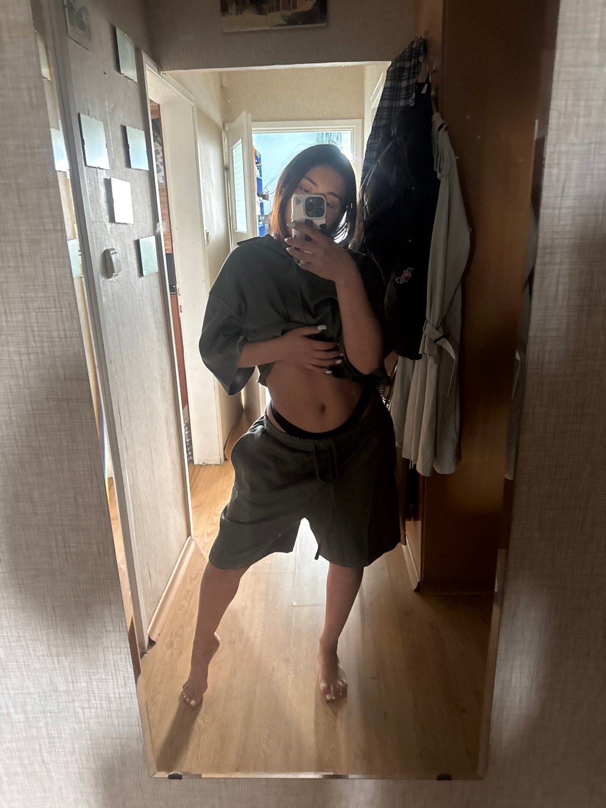 Person takes mirror selfies indoors in Sofia