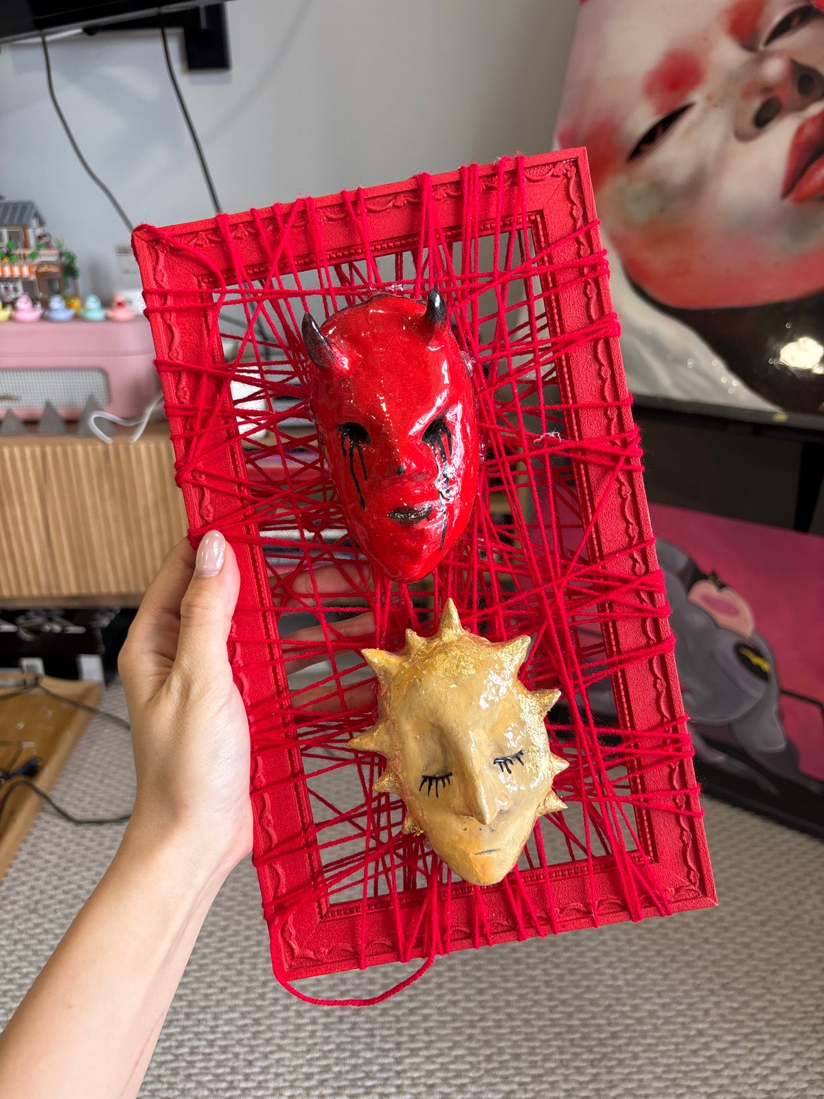 Krasnoyarsk resident displays handmade art and vintage band merchandise