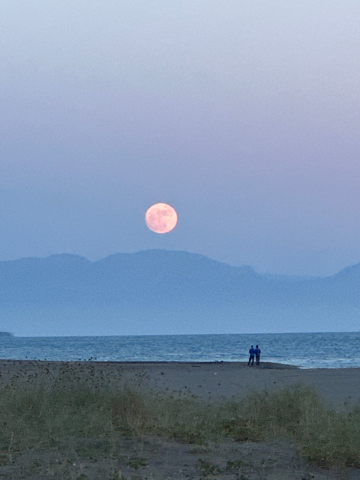 Evening beach and camping scenes documented in Montenegro