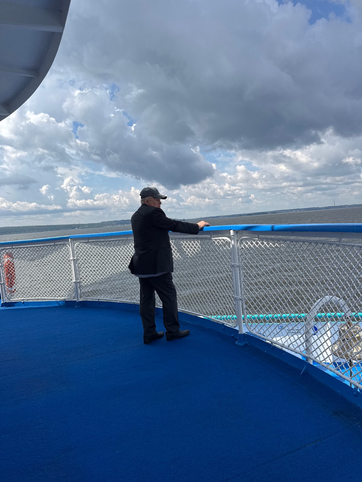 Ferry deck moment on the water in Kazan