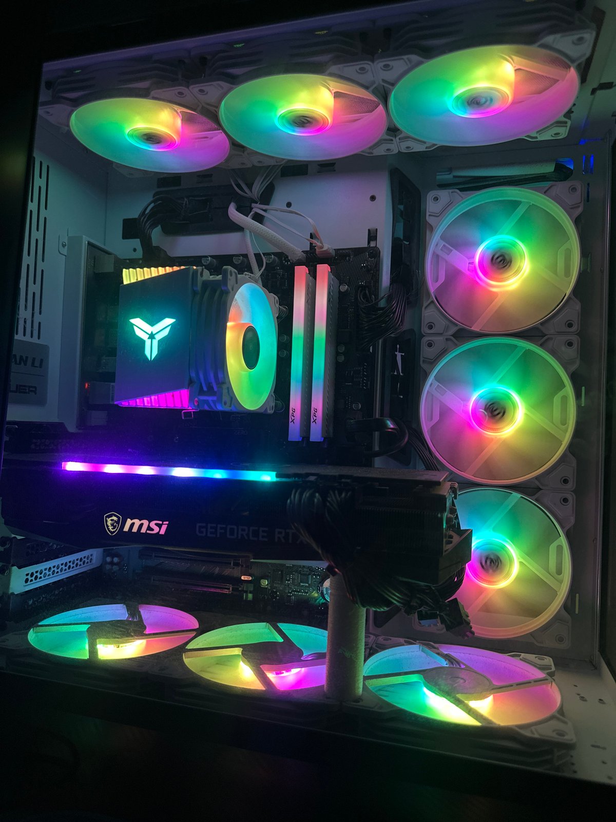 RGB PC build shown off, inside and out