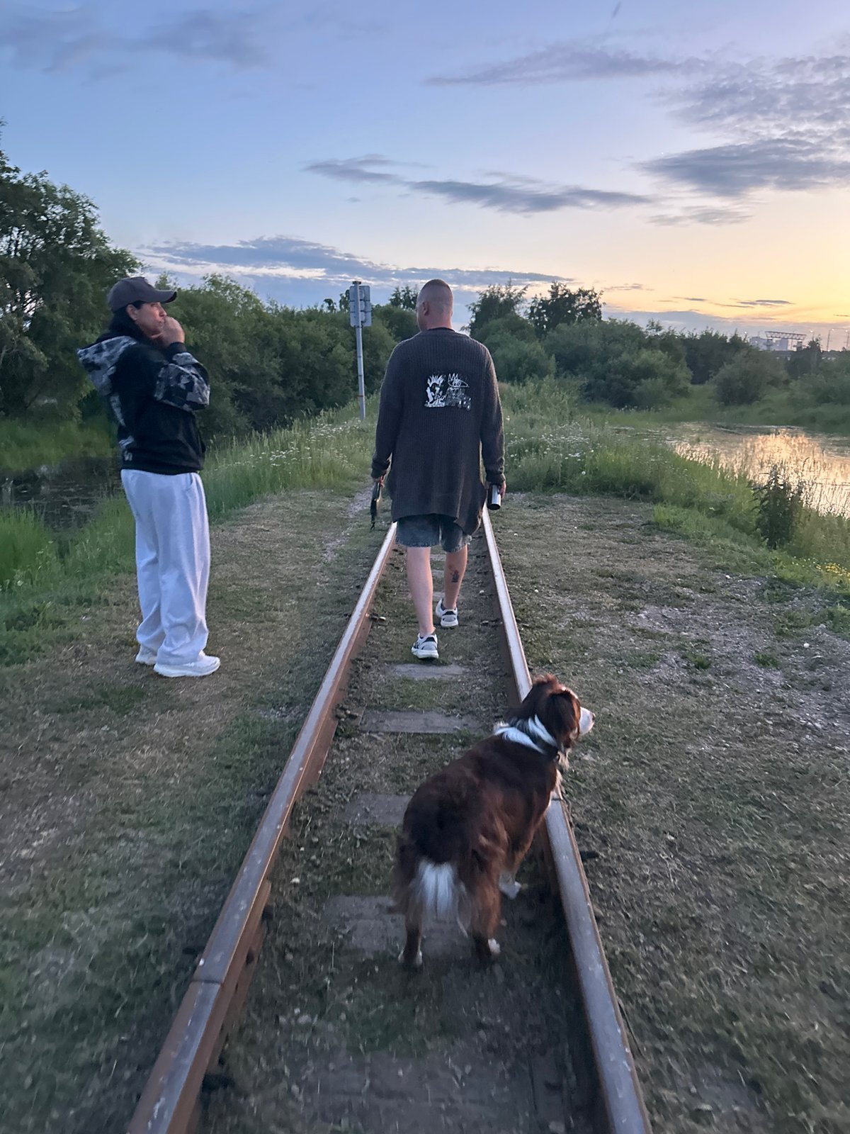 Dusk by the water in Irkutsk, summer evening