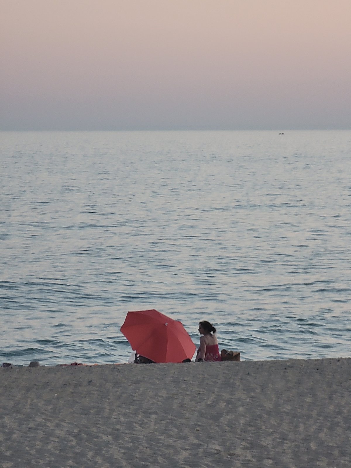 Sunset hour at Quarteira beach, Portugal