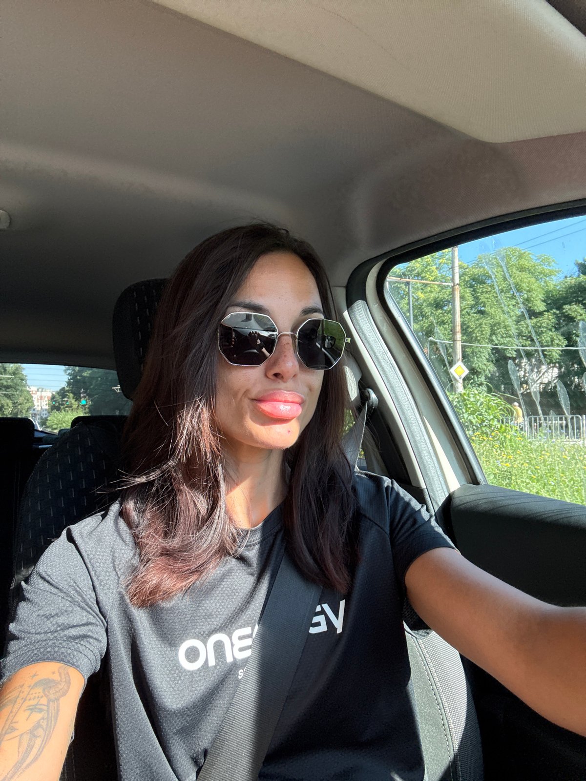 Morning drive selfie through Pleven, Bulgaria