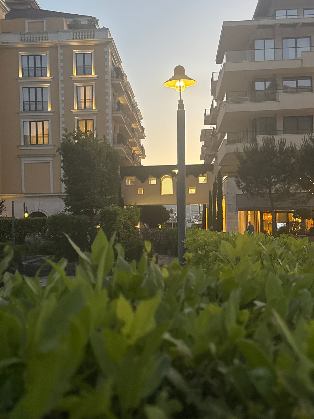 Evening moments captured in Tivat Montenegro streets and buildings