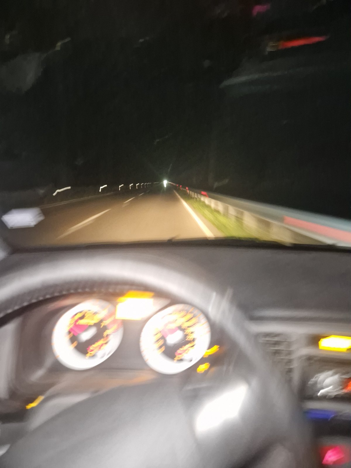 Nighttime vehicle journey documented in Kocherinovo, Bulgaria