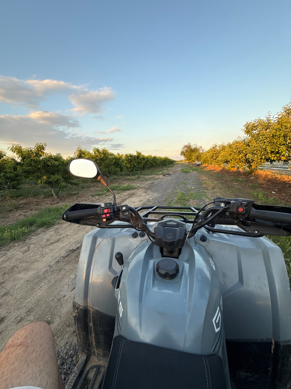 ATV rider traverses rural path in Panaretovtsi, Bulgaria