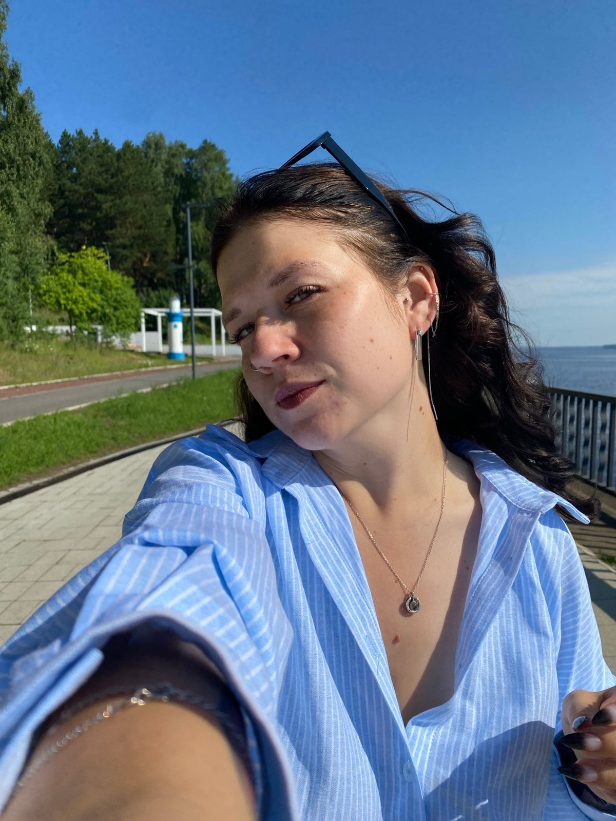 Summer afternoon along the waterfront in Chaikovsky, Russia