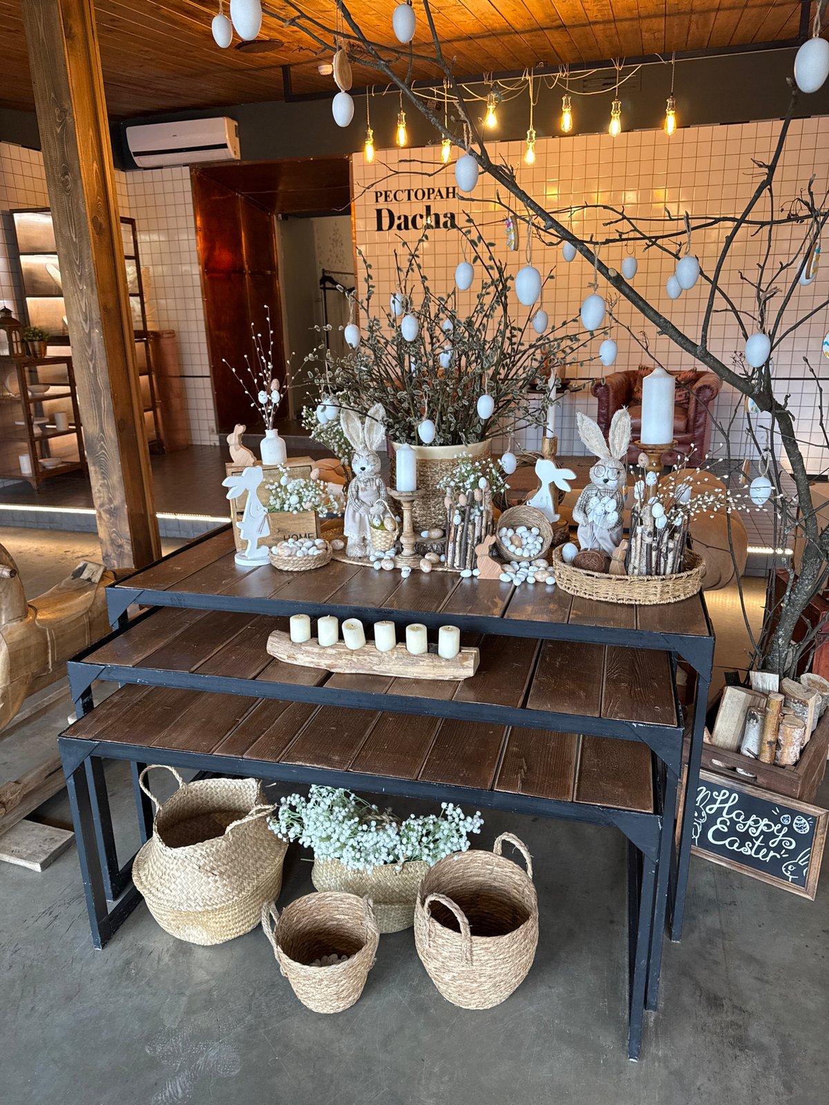 Commercial spaces document Easter displays and customer moments