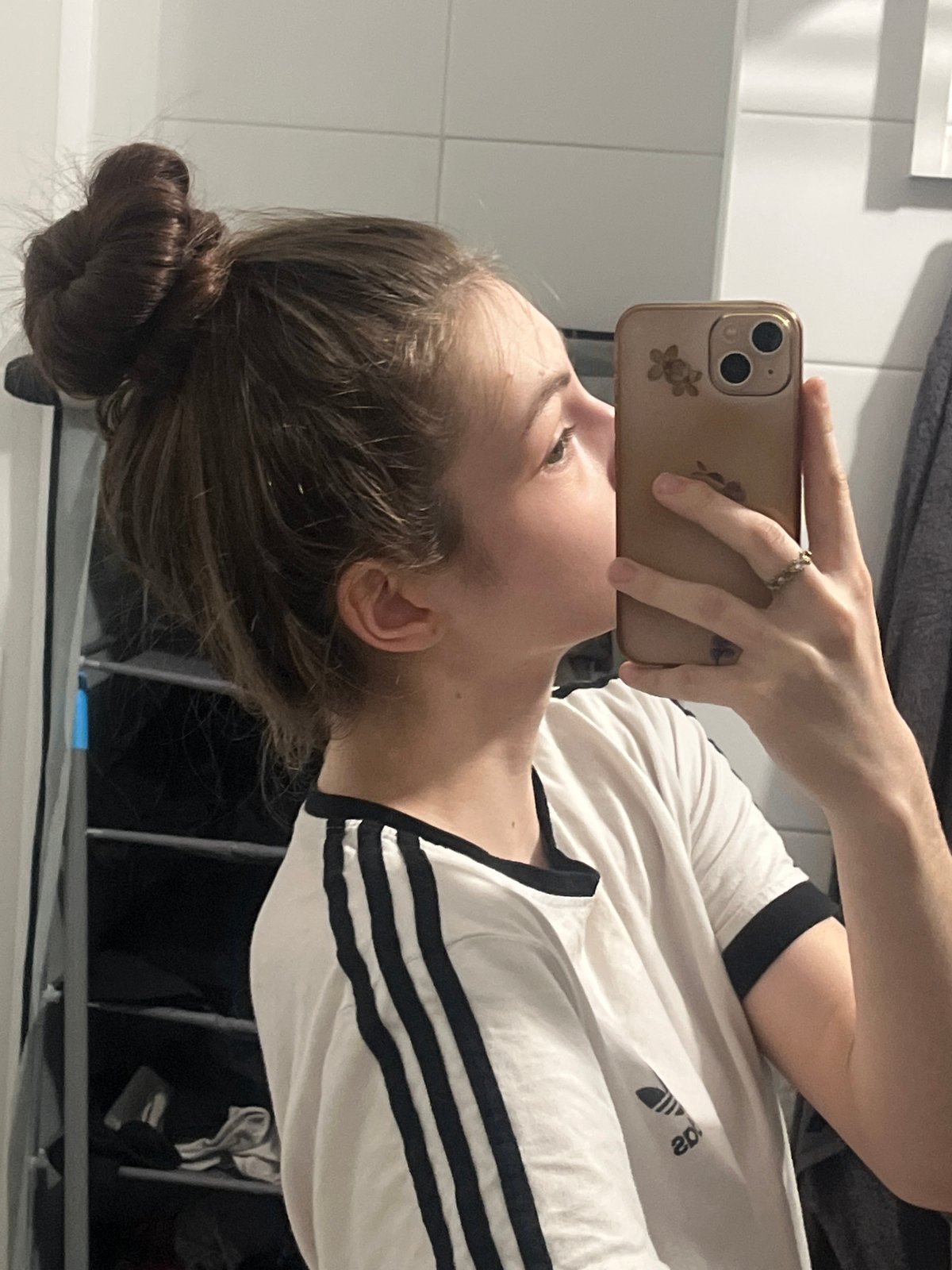 Mirror selfie session captured in Saint Petersburg apartment