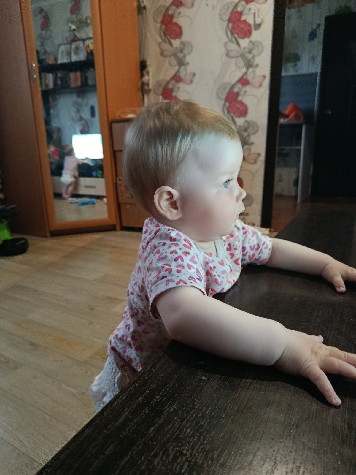 Mother and baby share quiet moments at home