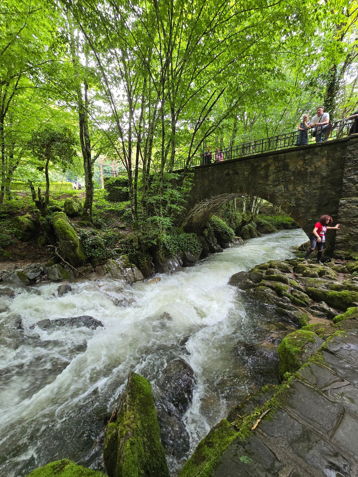 Tourist captures Bulgarian river rapids and historic monument