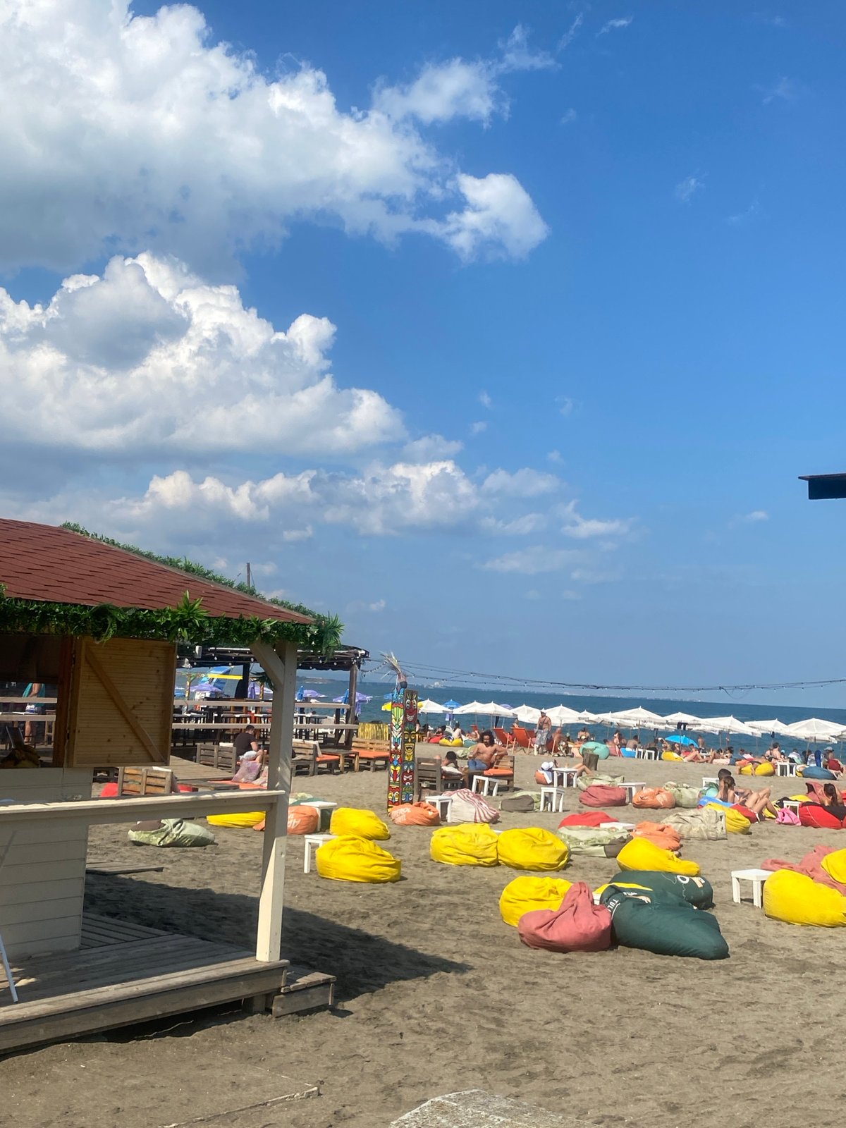 Burgas Sea Garden and beachfront on a busy summer afternoon