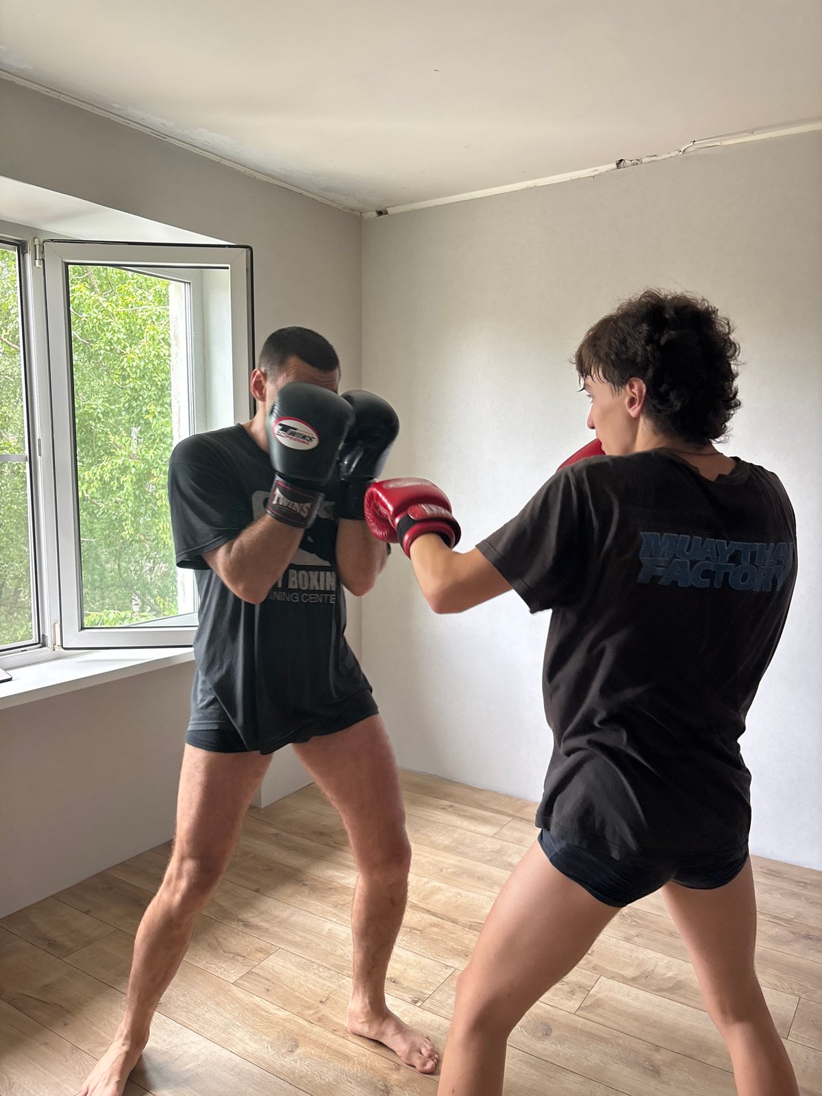 Boxing training session captured indoors in Chaikovsky, Russia