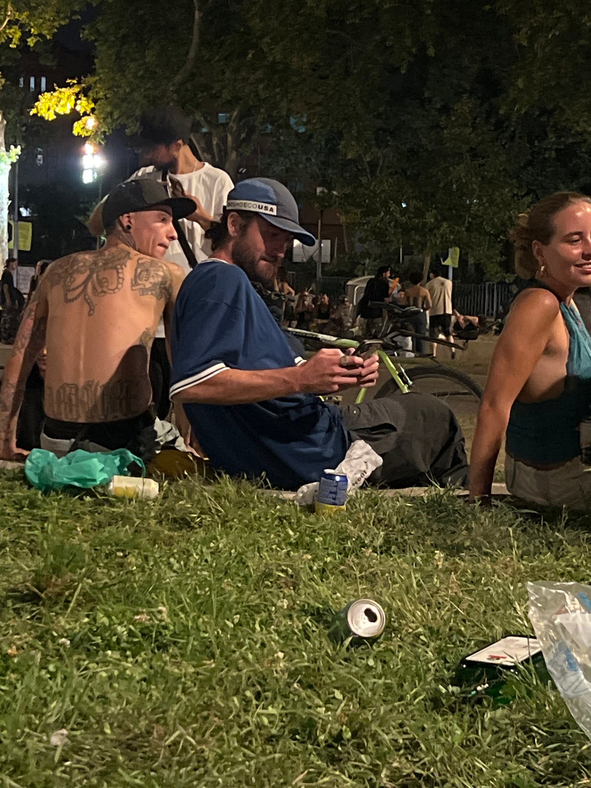 Summer night gathering at Arc de Triomf, Barcelona