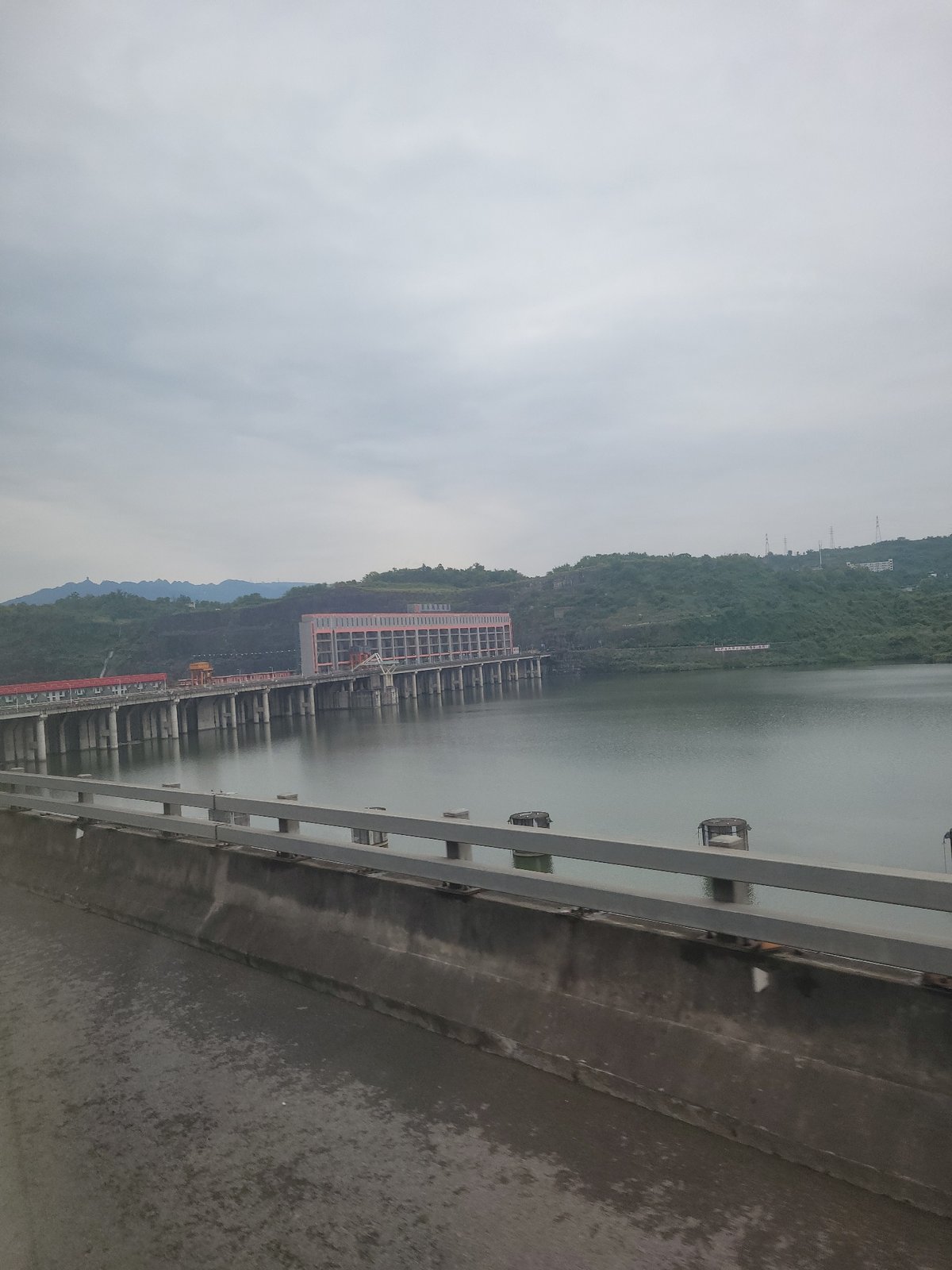Hydroelectric dam observed in Caojie, China morning hours