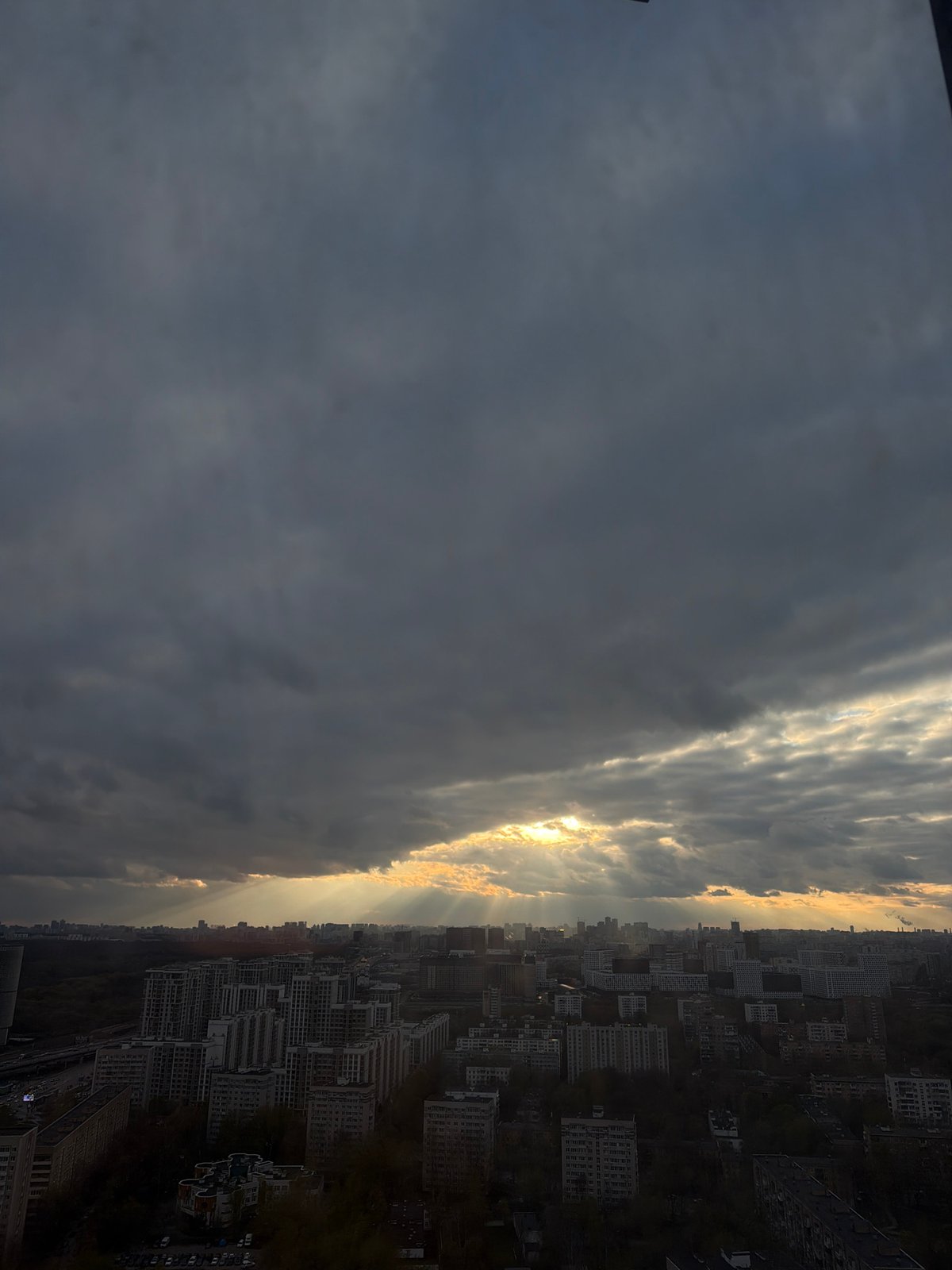 Dramatic storm clouds and indoor rest captured in Khimki