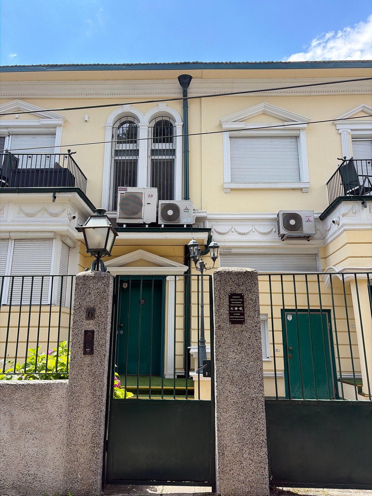 Residential streetscape in Sofia's quiet morning neighborhoods