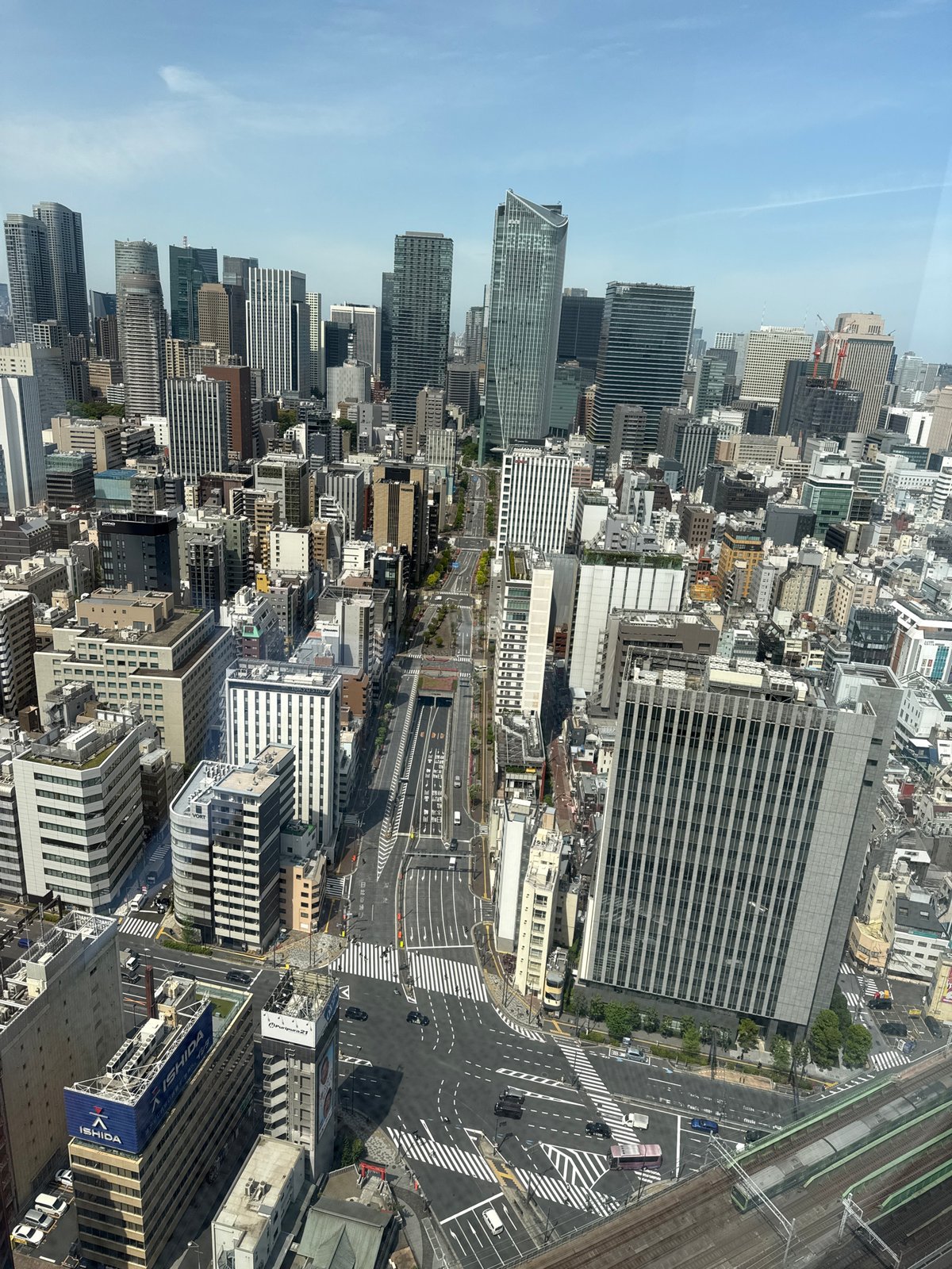 Aerial view captures Tokyo's Minato district urban landscape
