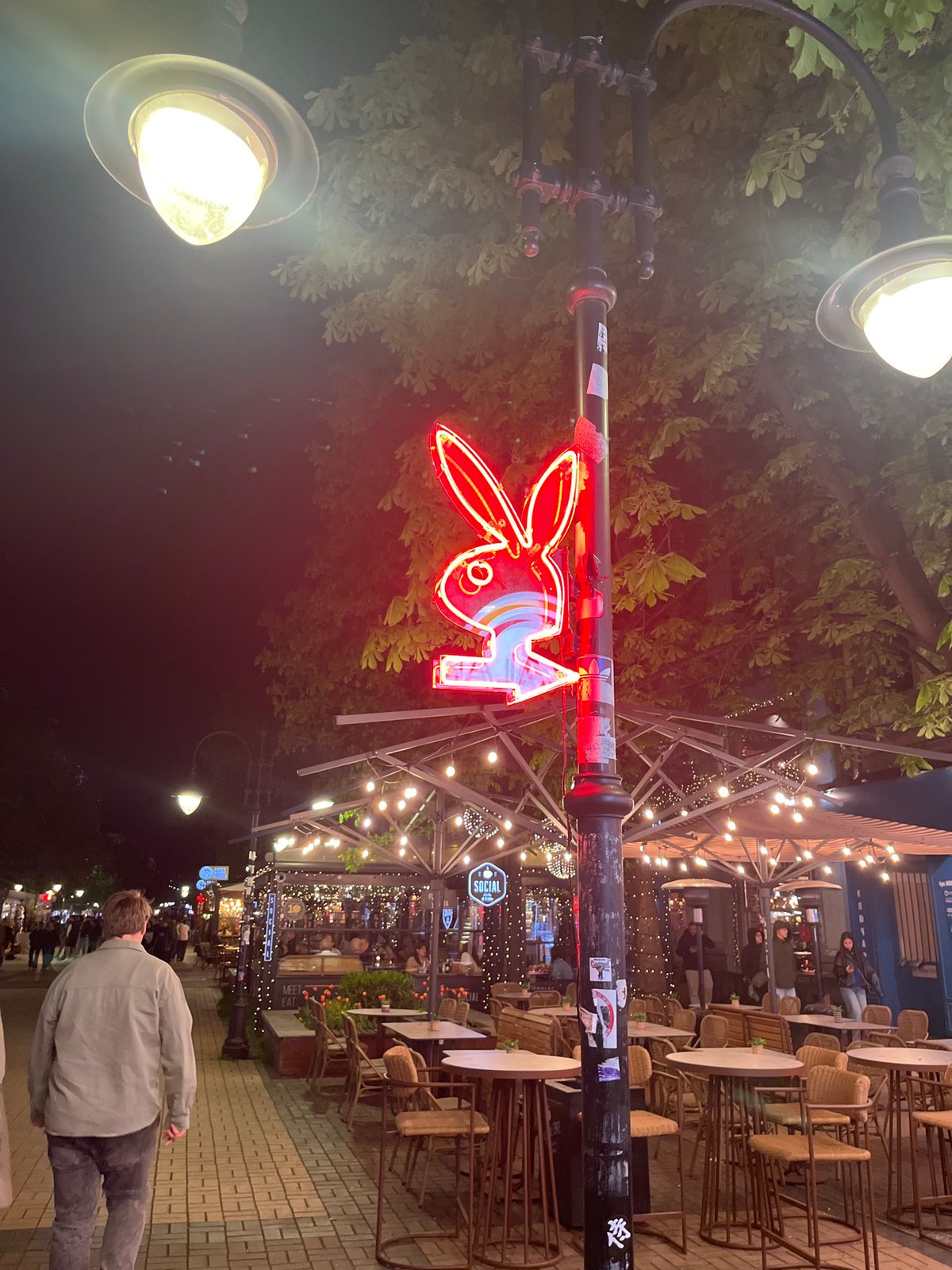 Night scenes captured on busy Vitosha Street in Sofia