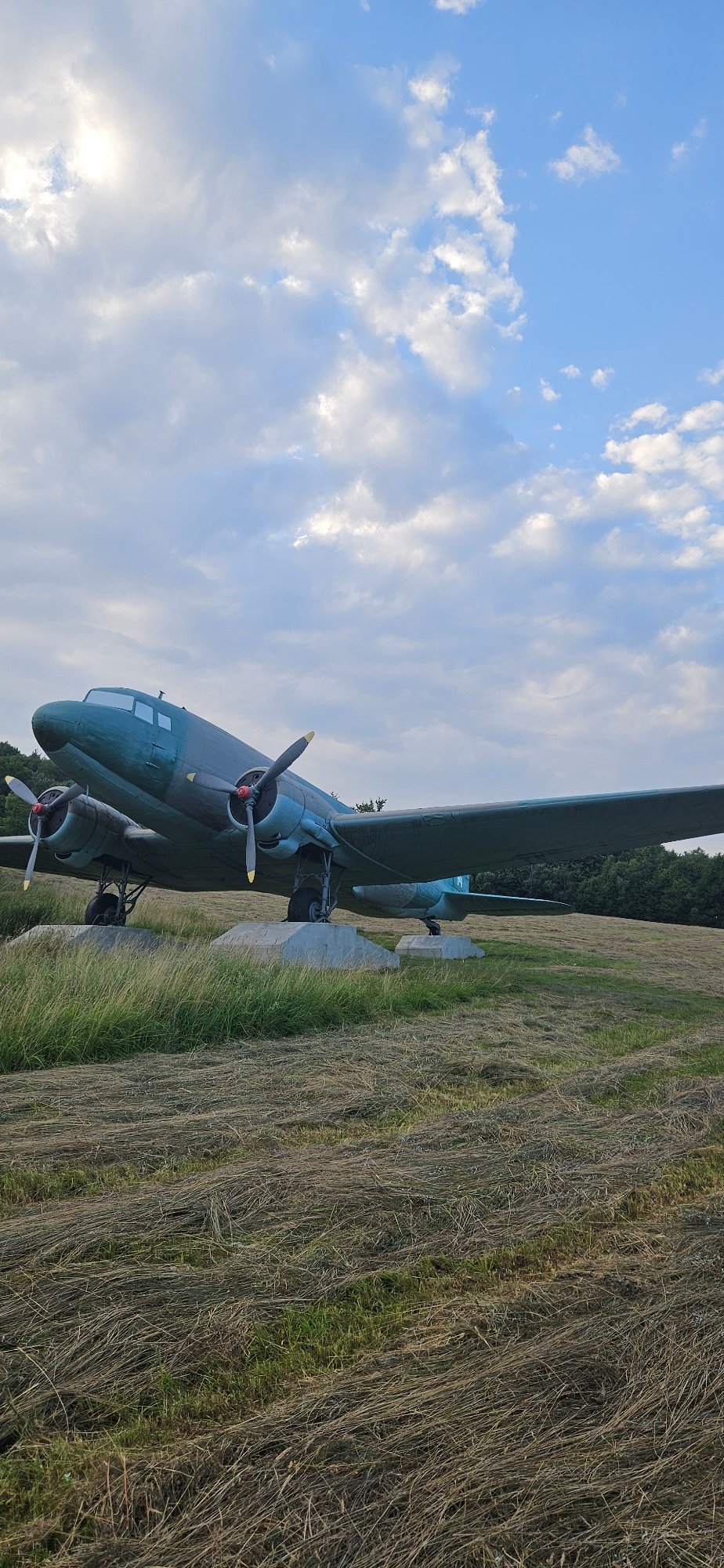 Soviet-era Il-14 on outdoor display in rural Slovakia