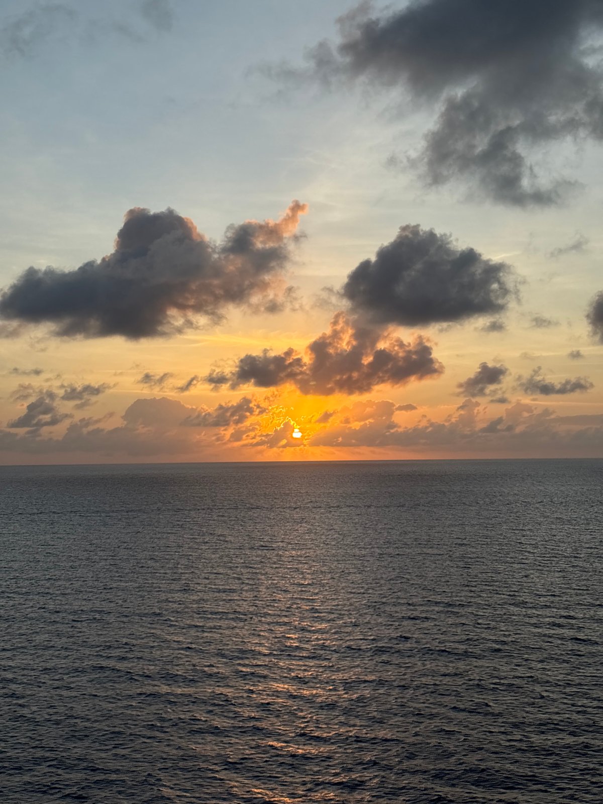 Sunset observed over Berry Islands waters, Bahamas