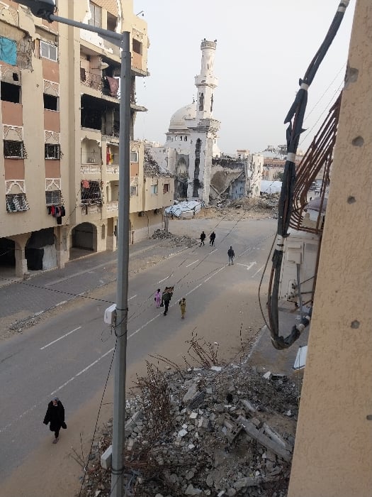 Witness documents extensive damage to mosque, structures in Khan Yunis