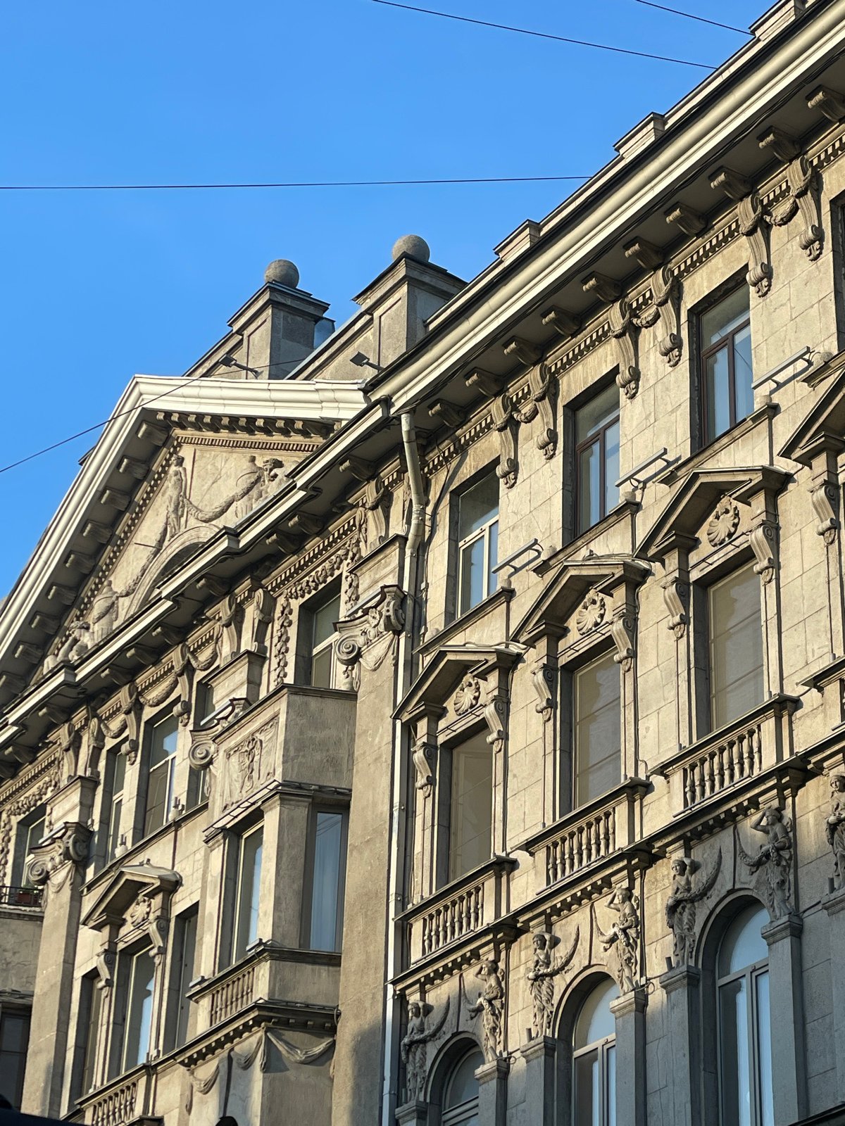 Architectural documentation tour captured in Saint Petersburg's historic district