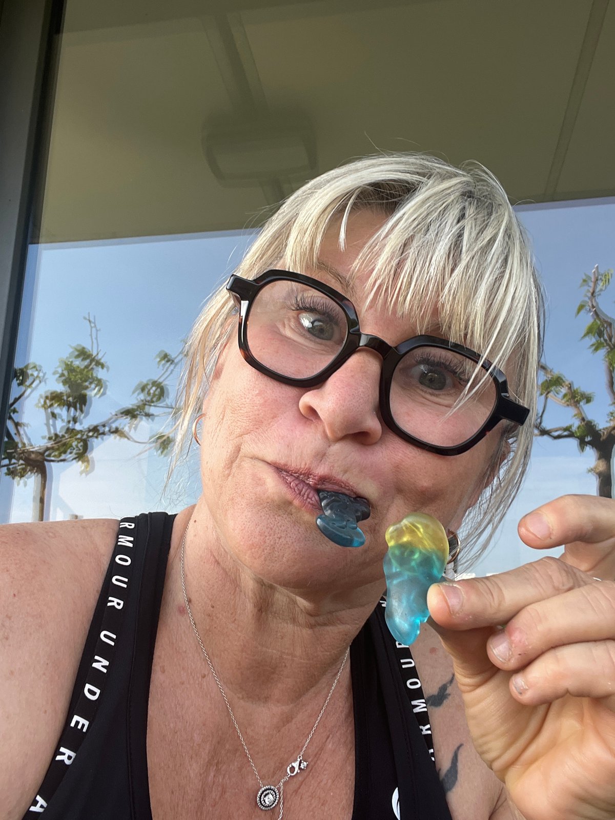 Casual portraits captured in Chambœuf show person with Haribo bag