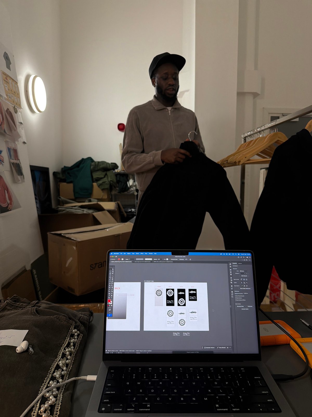Man photographed in London commercial workspace during afternoon