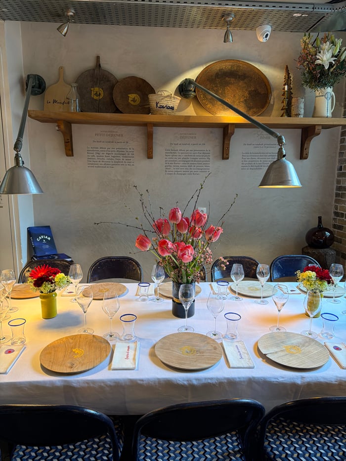 Valentine's Day operations at Kaviari caviar venues in Paris