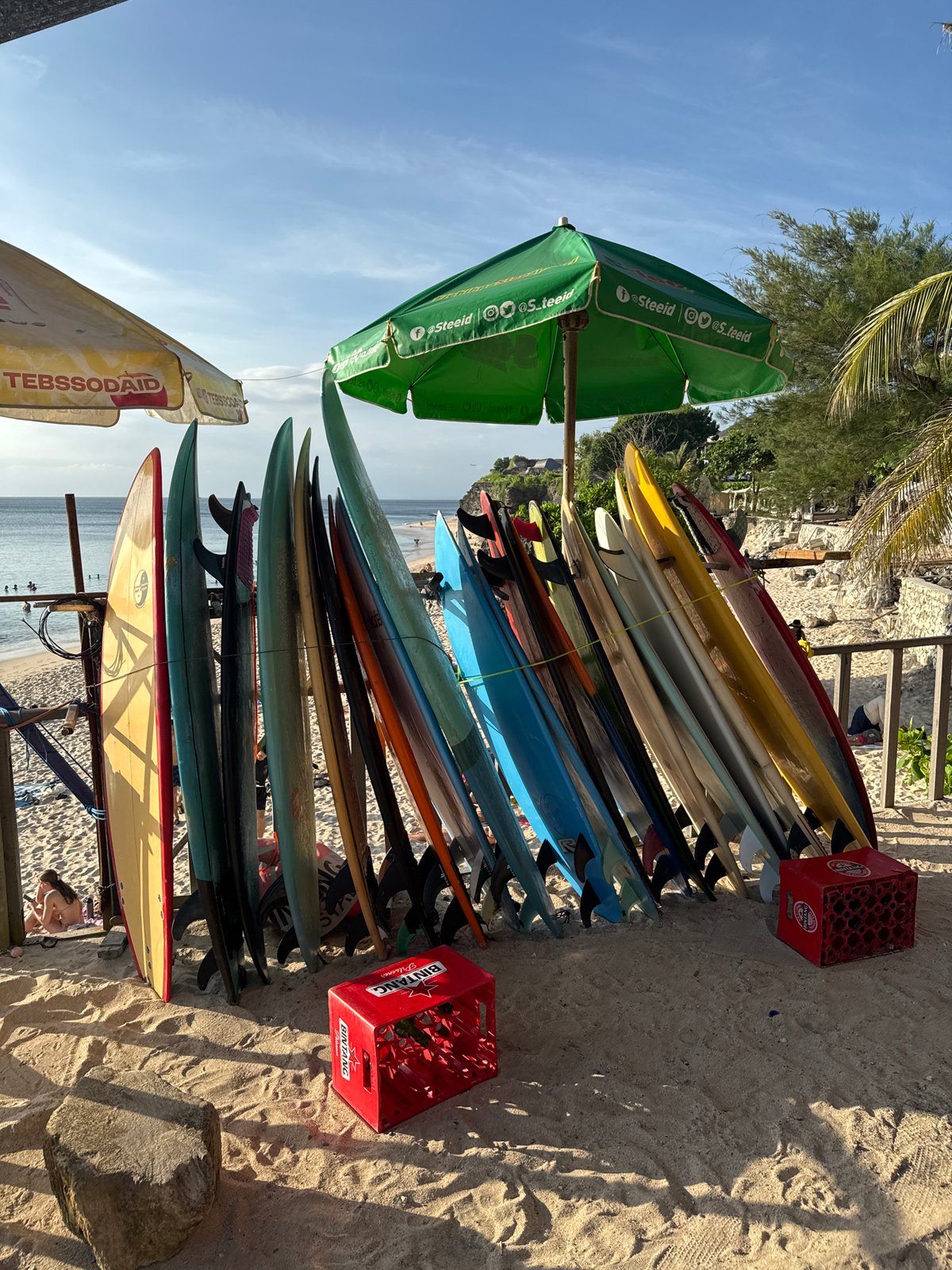 Morning beach life documented in Kuta Selatan surfing area