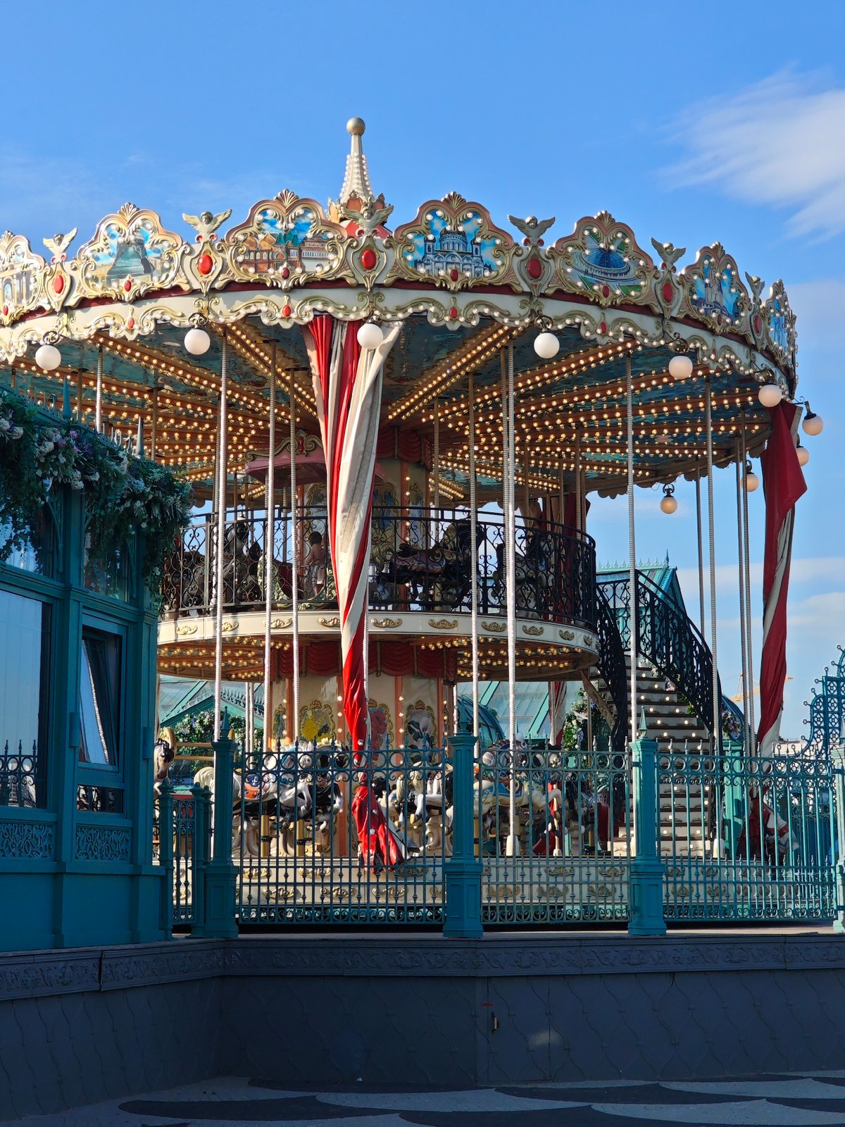 Vintage fair and carousel at Gorky Park, Moscow