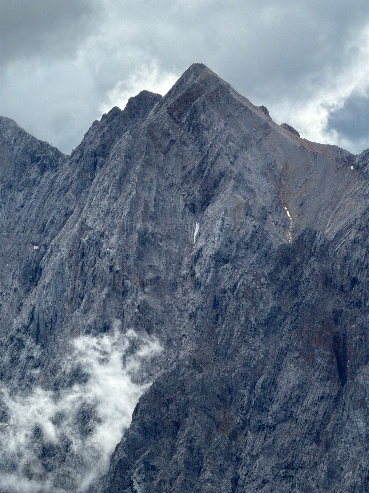 Up close with the Zugspitze's rugged rock face