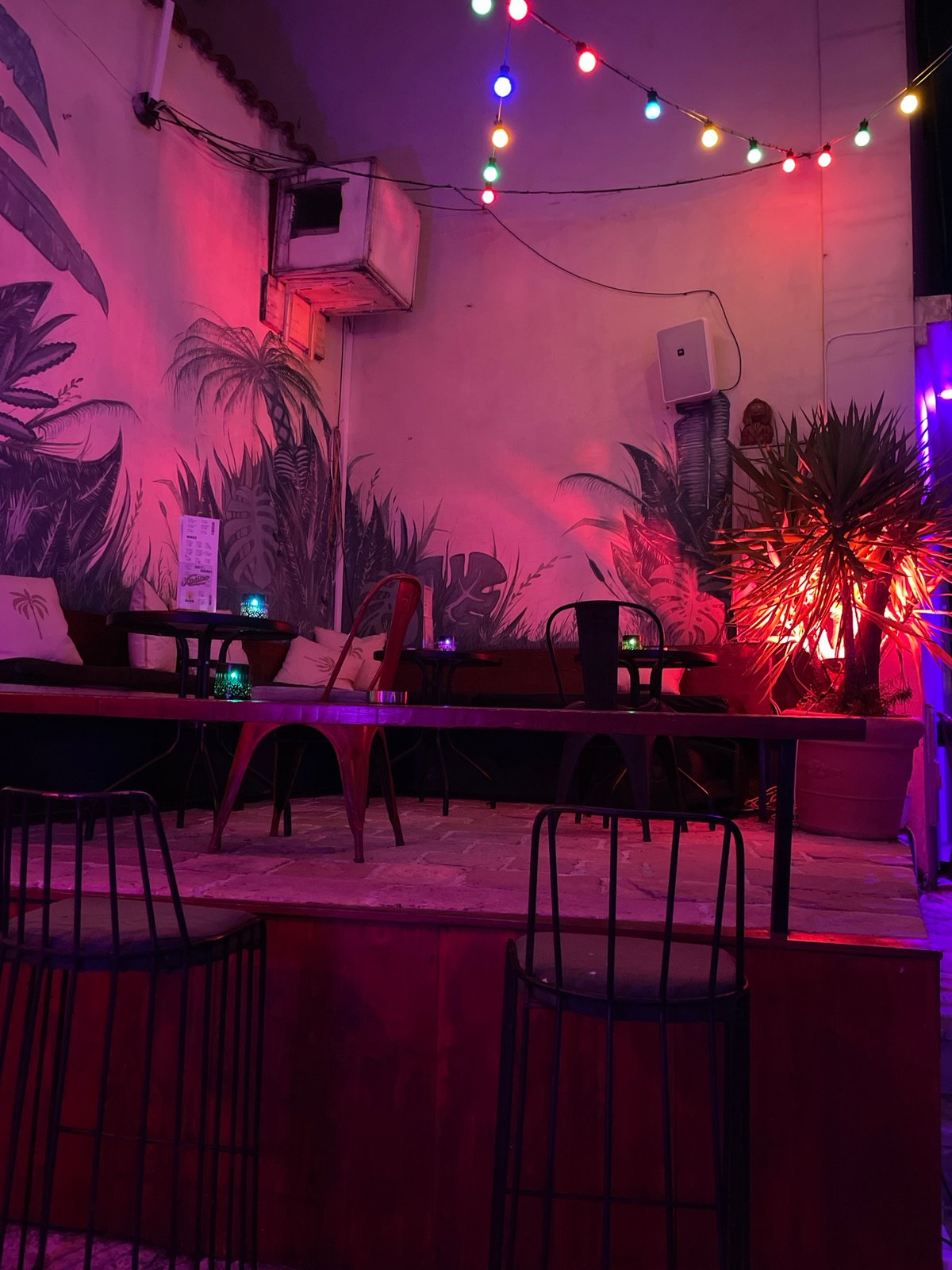 Evening drinks and DJ setup at Herceg Novi bar