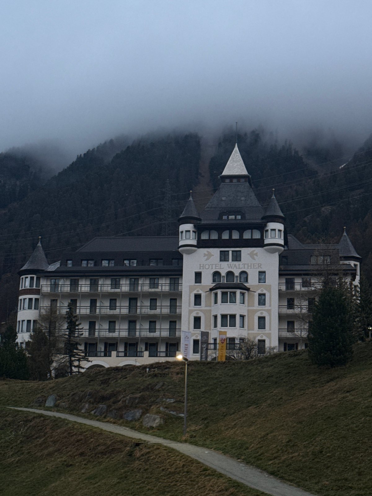 Hotel Walther documented in Swiss Alpine landscape near Pontresina