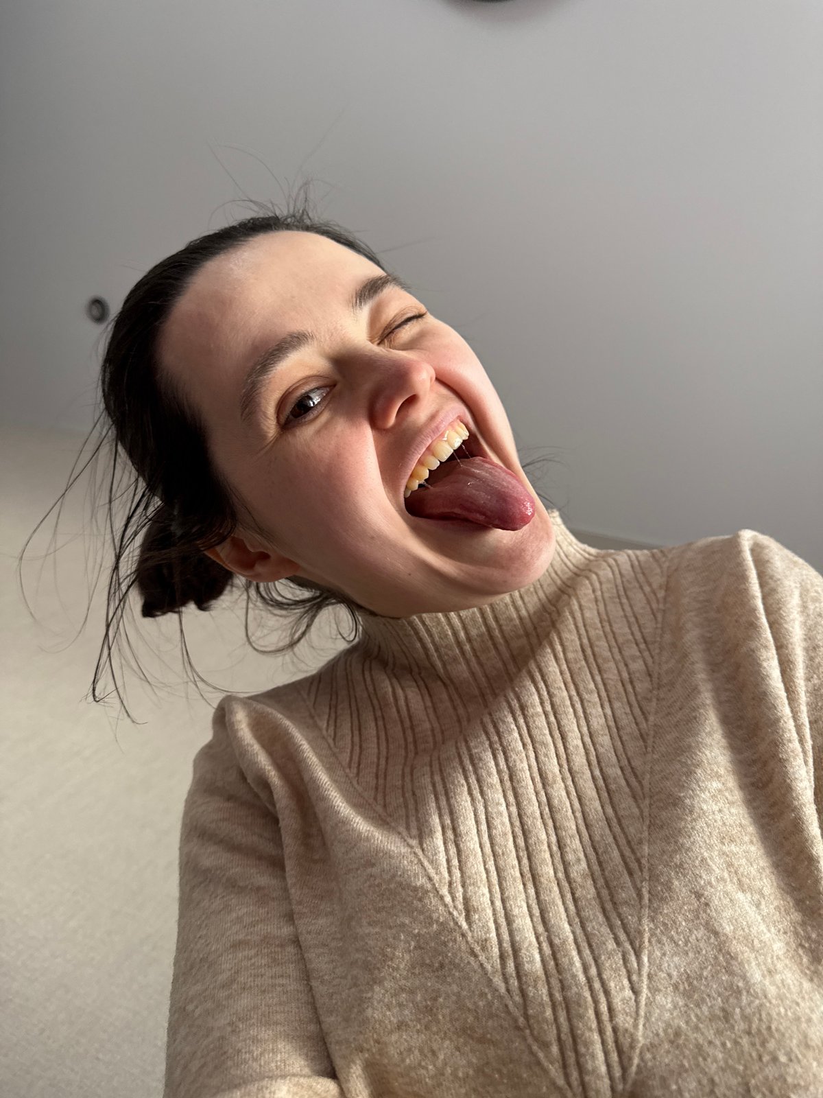 Woman photographed in casual poses in Izhevsk, Russia