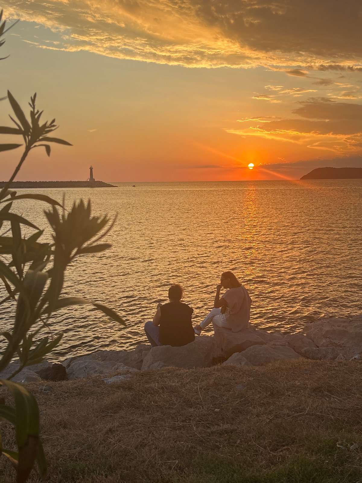 Sunset watching along the Bar, Montenegro waterfront