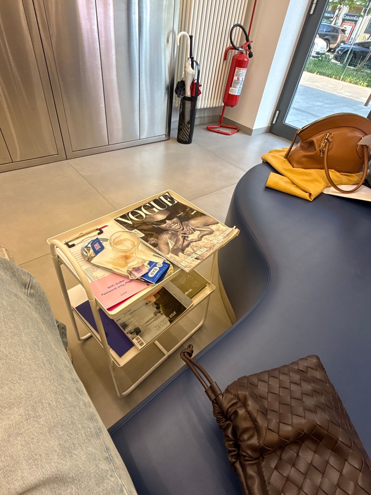Modern beauty salon interior documented in Milan during afternoon hours