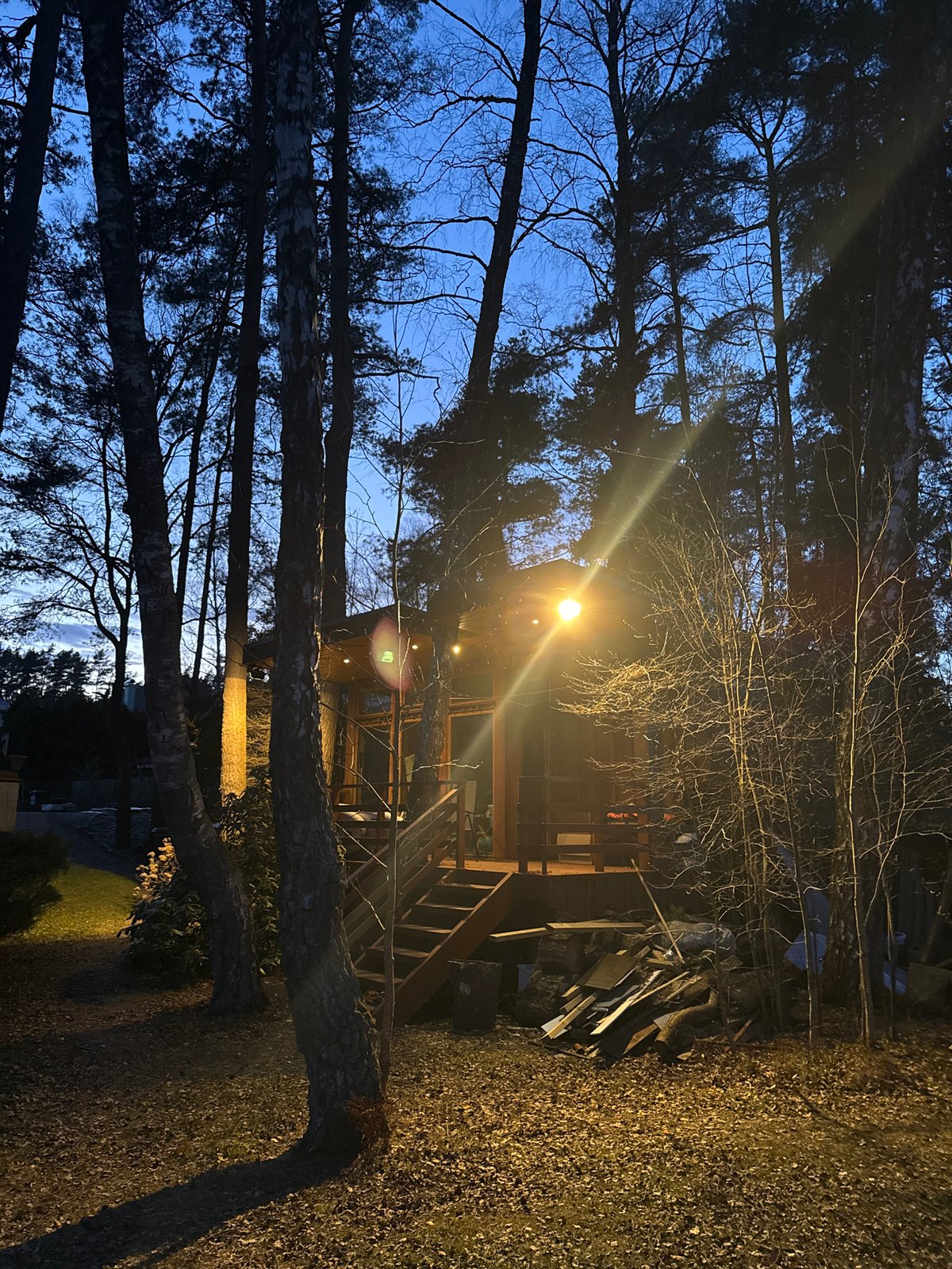 Evening documentation of greenhouse property in Baltezers, Latvia